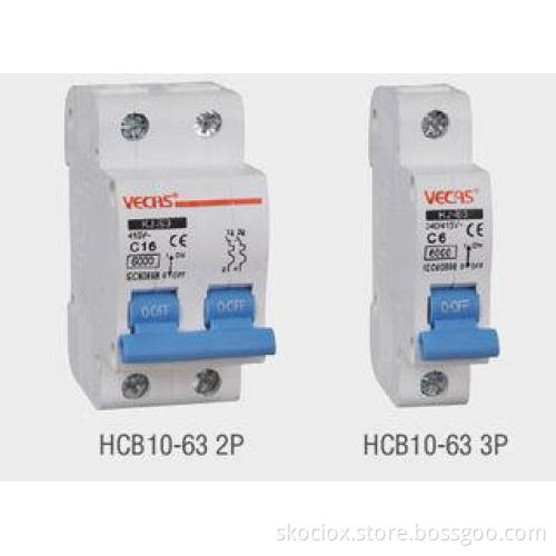 DIN Rail MCB, Mini Circuit Breaker (MCB) , 6KA, Single Pole